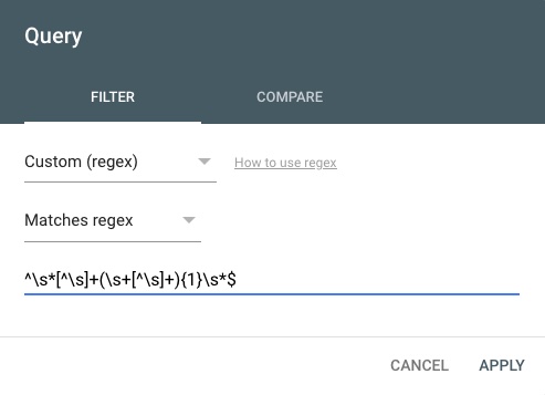 filtro da search console